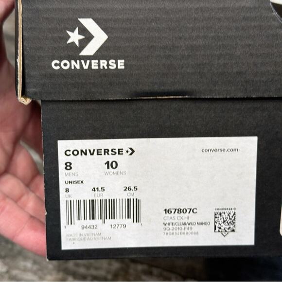Converse Chuck Taylor Shoes Sneakers Unisex All Star CX Hi White Wild Mango NIB - Picture 6 of 15